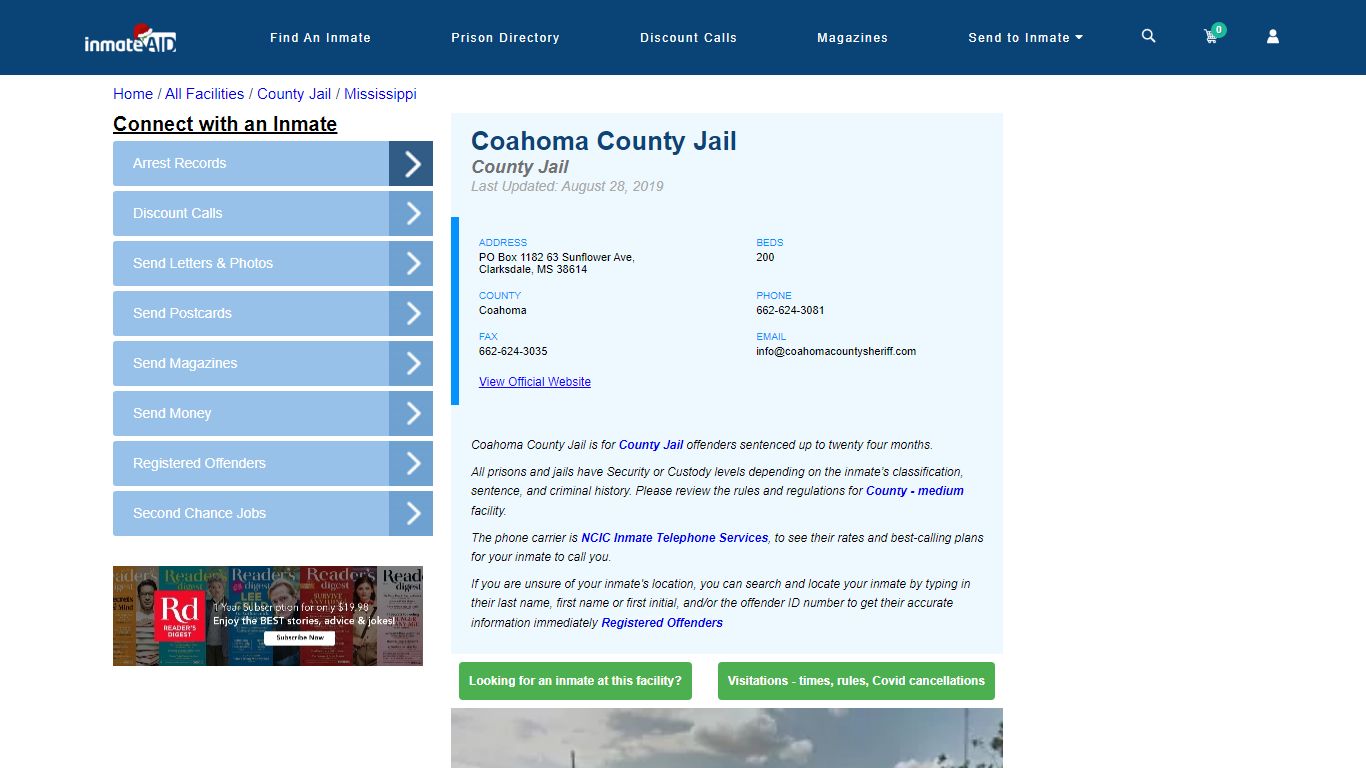 Coahoma County Jail - Inmate Locator - Clarksdale, MS