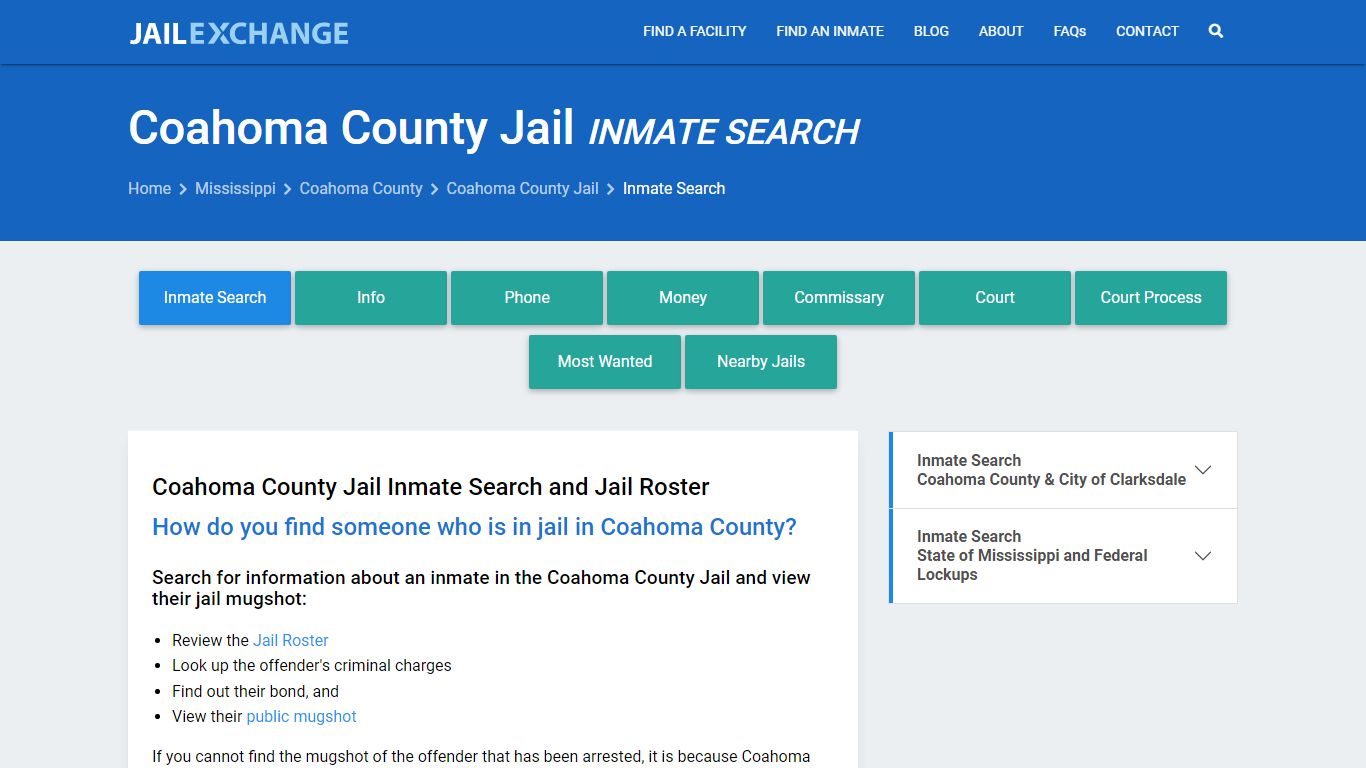 Inmate Search: Roster & Mugshots - Coahoma County Jail, MS