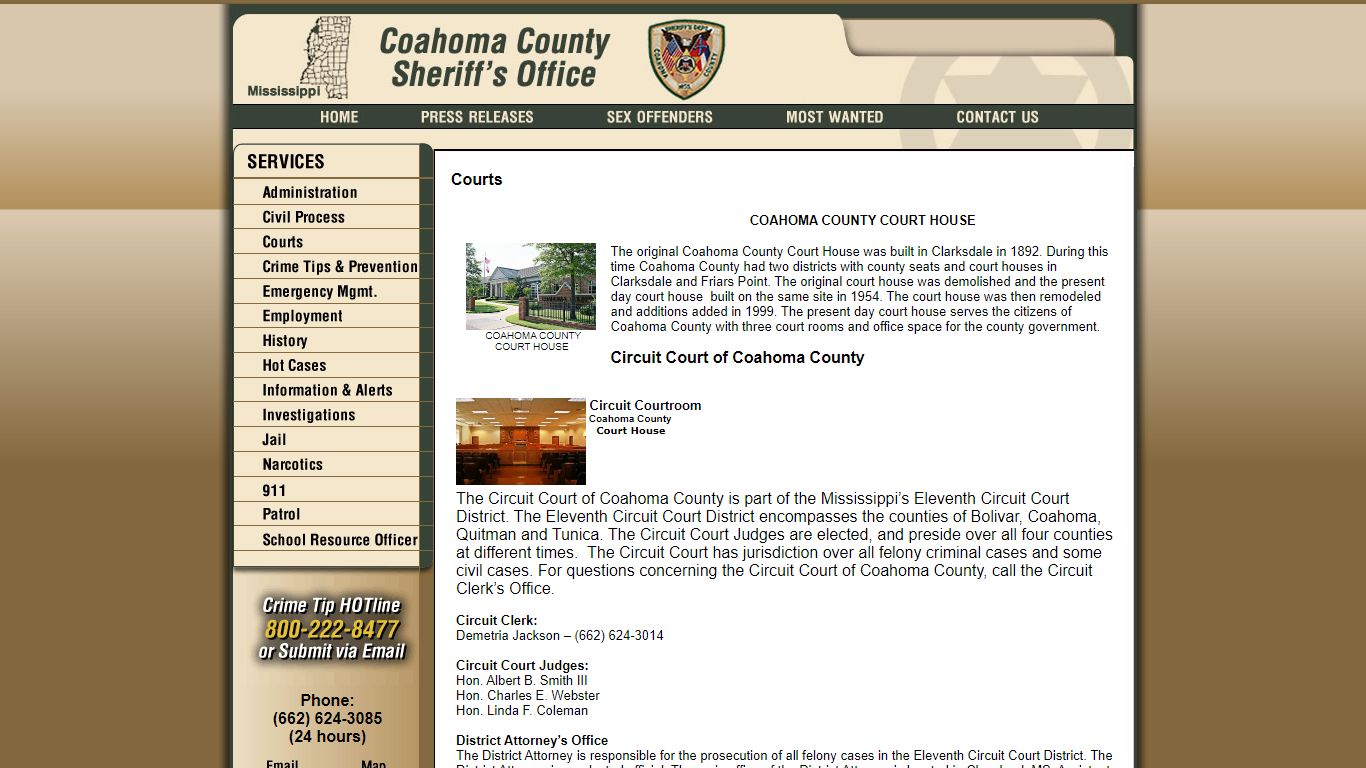 Courts - Coahoma County Sheriff MS